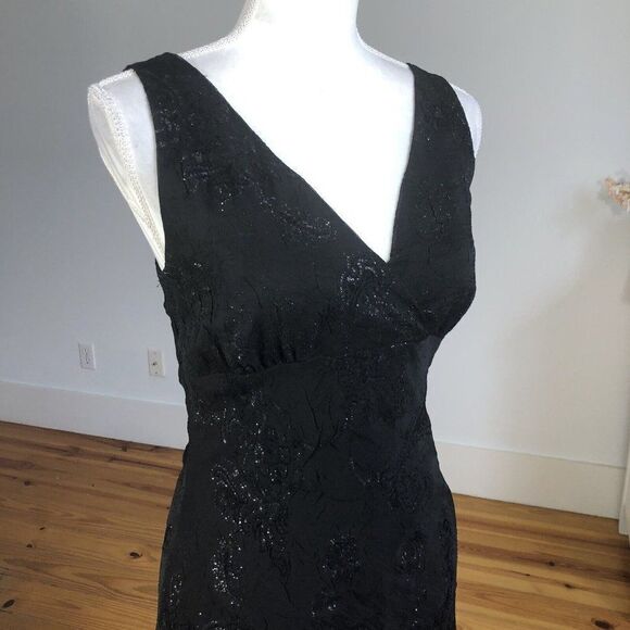 New Faith Love Passion Dress 9 Black Sparkle Surplice Sleeveless Sheath Cocktail - Picture 7 of 12